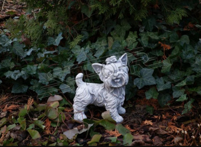 Décoration de jardin Chien Blanc Patio Pierre Figures Statue Décorative Figure